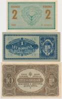 1914. 2K "C" sorszámjel + 50K + 1920. 1K + 10K + 20K T:III