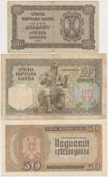 Szerbia / Német megszállás 1941. 20D + 50D + 1942. 50D + 500D T:I-(csak egy db),III
Serbia / German...