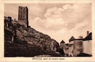 Brassó, Brasov; Graft és Fekete torony, kiadja Zeider H. könyvkereskedése / Graft bastion and the Black Tower