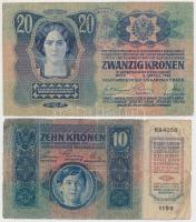 1913. 20K + 1915. 10K mindkettő "Szatmár Vármegye Tyukod Község 1907" felülbélyegzéssel T:...