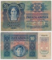 1913. 20K + 1915. 10K mindkettő "Arad Vármegye Mikószalatna Község 1910" felülbélyegzéssel...