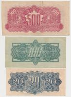 Csehszlovákia 1944. 1K + 5K + 20K + 100K + 500K T:I-,II,II-,III
Czechoslovakia 1944.1 Korunu + 5 Ko...