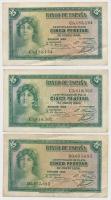 Spanyolország 1931-1935. 5P-25P (7x) T:III
Spain 1931-1935. 5 Pesetas - 25 Pesetas (7x) C:F
