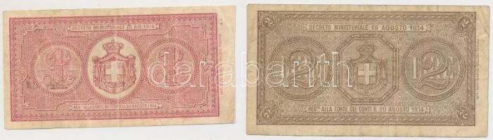 Olaszország 1914-1917. 1L + 1920-1922. 2L T:III
Italy 1914-1917. 1 Lira + 1920-1922. 2 Lire C:F