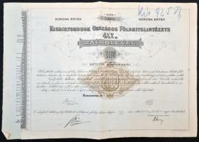 Budapest 1911. "Kisbirtokosok Országos Földhitelintézete" 4 1/2%-os záloglevele 2000K-ról szelvényekkel, magyar-német-francia nyelven T:III