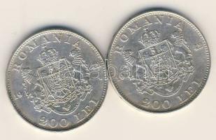 Románia 1942. 200L Ag (2x) T:2