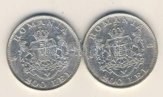 Románia 1942. 200L Ag (2x) T:2
