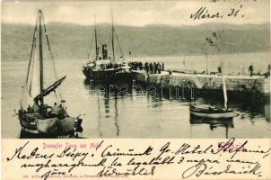 Abbazia, Dampfer Sava am Molo, Verlag Alfred Dietrich / the steamer Sava in the port of Abbazia