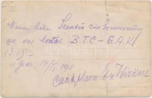 1911 Graz, BTC-GAK (3:1), GAK csapata, feliratozott fotólap szakadásokkal, 9x14 cm