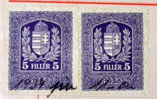 1929-34 Bp., A Singer Varrógép Részvénytársaság fejléces számlái ellenőrzési szelvénnyel, pecséttel,...