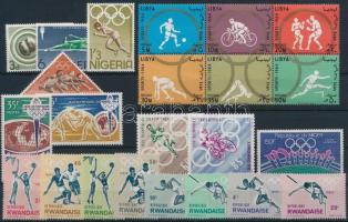 1964-1971 Olympics 4 diff sets + 1 block of 6 + 1 stamp, 1964-1971 Olimpia motívum 4 klf sor + 1 hatostömb + 1 önálló érték