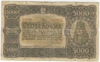 1923. 5000K "Magyar Pénzjegy.." T:III-/IV