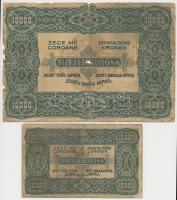 1920. 10.000K "Orell Füssli Zürich" piros sorozat- és sorszámmal + 1923. 10.000K "Ore...