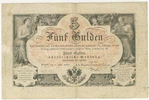 1866. 5G K.K.Staats-Central-Cassa piros számozás T:III/IV