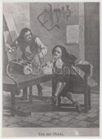 Régi tűzoltóeszközök ábrázolásairól készült fotók, 2 db, 17x24 cm