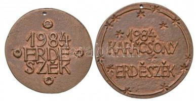 Ligeti Erika (1934-2004) 1984. "1984 Karácsony Erdészék" Br emlékérem (39mm) + "Minde...