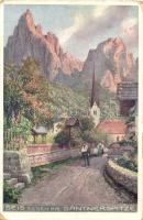 Siusi allo Sciliar, Seis am Schlern, Santnerspitze (Südtirol) Postkarte des Kriegshilfsbüros des K.u.K. Ministeriums des Innern, zu Gunsten der Flüchtlinge aus dem Süden Nr. 297. s: Richard Moser  // FP 295.  K.u.K. 15 cm Mörserbatterie Nr. 15.