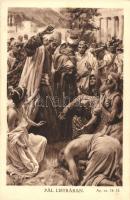 35 db RÉGI vallási témájú, ritka motívum képeslapsorozat, Bibliai jelenetek, a Traktátus Társaság ki...