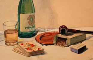 Jelzés nélkül: A kellemes kikapcsolódáshoz.  Akvarell, papír, 32×47 cm