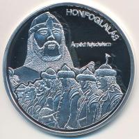 DN "Nemzetünk nagyjai - Árpád fejedelem" Ag emlékérem tanúsítvánnyal (10,37g/0.999/35mm) T:PP