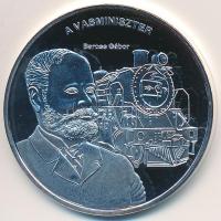 DN "Nemzetünk nagyjai - Baross Gábor" Ag emlékérem tanúsítvánnyal (15g/0.333/35mm) T:PP