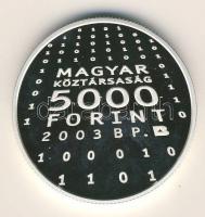 2003. 5000Ft Ag "Neumann János" T:PP Csak 3000db, tanúsítvánnyal!