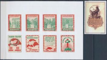 Reprint tétel: 1921 Trianon irredenta kétnyelvű fogazott és vágott levélzáró kisív + 2 db levélzáró