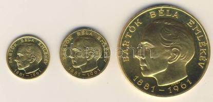 1961. "Bartók Béla" sor 50Ft Au 3,838g + 100Ft Au 7,676g + 500Ft Au 38,38g T:1 R! Csak 2500db!