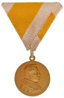 Vatikán DN "X. Pius pápa" aranyozott fém érem mellszalagon (30mm) T:1- Vatican ND "Popee Pius X" gold plated medal with ribbon (30mm) C:AU
