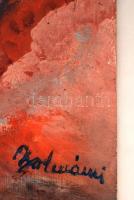 Bolmányi jelzéssel: Fák az útnál. Olaj, farost, 50×60 cm