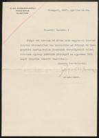 1930 Bp., Forster Gyula báró(1846-1932) jogi és művészeti szakíró, az MTA tagjának aláírása