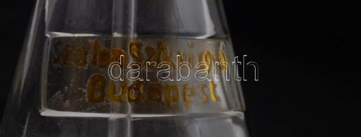 Régi szódásüveg "Szalon Szikvízgyár Budapest" felirattal, apró kopásnyomokkal, m: 28,5 cm