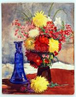 RP jelzéssel: Virágcsendélet. Akvarell, papír, 52×40 cm