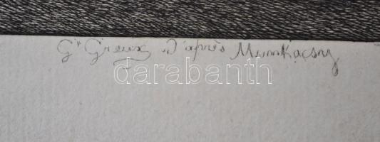 Gustave Greux (1838-1919):  Munkácsy Mihály után: A vak John Milton diktálja leányának az Elveszett ...