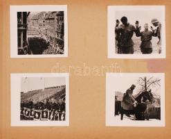 cca 1933-1942 Hitler és a Harmadik Birodalmat propagáló sajtófotókat tartalmazó fotóalbum, 36 db fot...