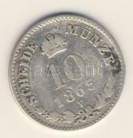Ausztria/olasz verdejel 1865V 10Kr Ag T:3/4