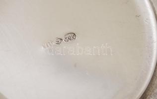 Ezüst fedeles cukortartó, Ag., nettó: 119,7gr., jelzett, 9x7cm/ Silver sugar bowl with lid, Ag, net....