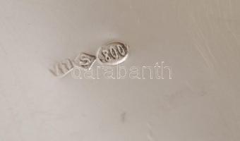 Ezüst fedeles cukortartó, Ag., nettó: 119,7gr., jelzett, 9x7cm/ Silver sugar bowl with lid, Ag, net....