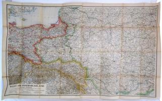 1914 West- und Inner-Russland Große Ausgabe(Nyugat- és Belső-Oroszország katonai térképe, nagy kiadás, IV. kiadás), 1:1500000, vászontérkép, 117×86 cm