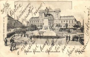 Budapest VII. 'Központi indóház', Keleti pályaudvar, vasútállomás, Baross szobor (b)