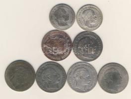 Ausztria kis tétel 8db 10Kr Ag (2x) 1870,1872, 20Kr Ag 1868 (4x), 1862 (2x) T:3,4