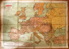 1915 Az európai háború kézi térképe, 1:8500000, Bp., Rózsavölgyi és társa, a hajtások mentén ragasztott, egyébként jó állapotban, 85×119 cm