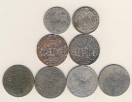 Ausztria kis tétel 8db 10Kr Ag (2x) 1870,1872, 20Kr Ag 1868 (4x), 1862 (2x) T:3,4
