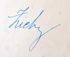 gróf Zichy János (1868-1944) politikus, kultuszminiszter gépelt levele autográf aláírásával