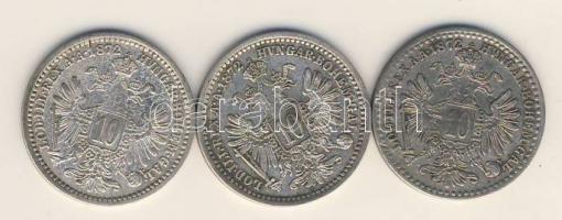 Ausztria 1872. 10Kr Ag (3x) T:2/3
