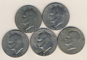 USA 1972-76. 1$ "Eisenhower" (5x) 3klf évszámmal T:2
