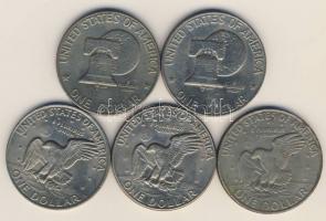 USA 1972-76. 1$ "Eisenhower" (5x) 3klf évszámmal T:2