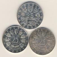 Ausztria 1956,1957,1968. 25Sch Ag 3klf T:2