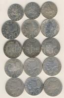 Ausztria 1924-26. 50Gr Ag (3x), 1Sch Ag 2klf típusban (12x) + 1960-65. 5Sch Ag (3x) + 1957-73. 10Sch Ag (12x) T:2 (többségében),2/3