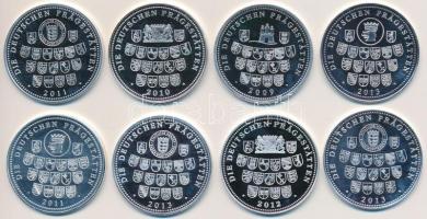 Németország 2009-2013. 8db klf ezüstözött fém emlékérem T:PP felületi karc
Germany 2009-2013. 8pcs ...